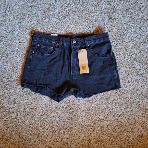 Levi's 501 High Rise Black Short NWT Sz 32 - Picture 2 of 9
